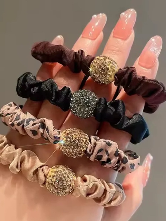 Jewelry - L 🌺W Start Elegant Rhinestone Button Scrunchie Bracelet - Assorted Colors